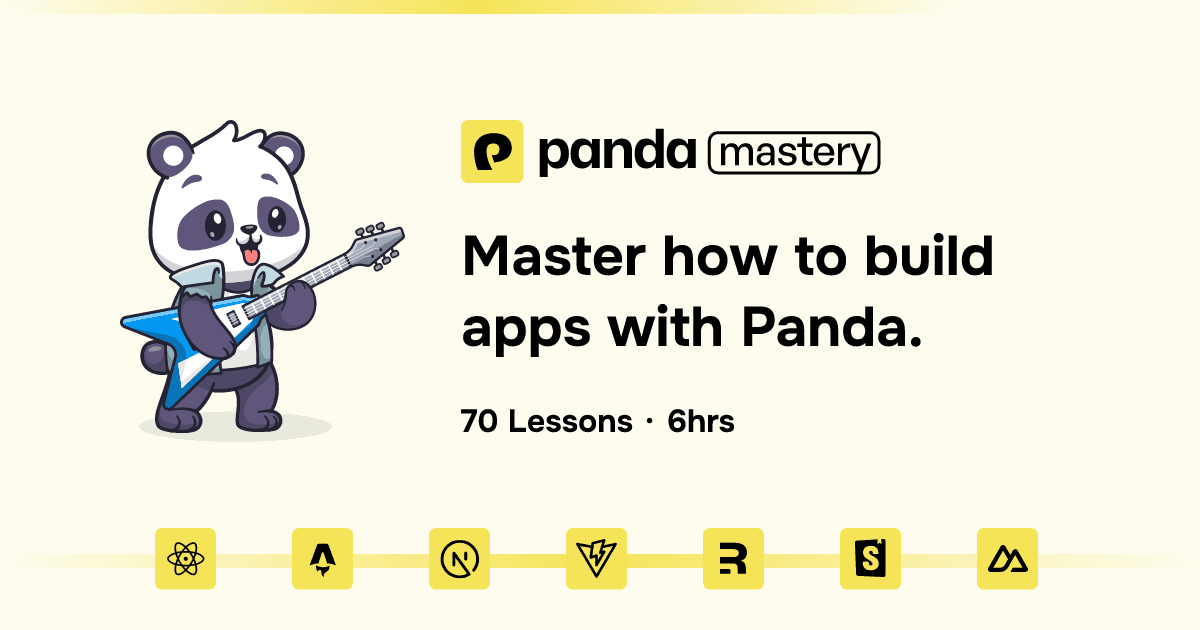 The Panda Mastery website, built with Panda CSS